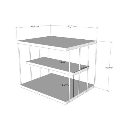 Βοηθητικό τραπεζάκι LIFON 40x50 cm καφέ/μαύρο