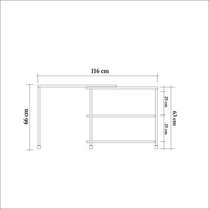 Βοηθητικό τραπεζάκι MELIN 63x70 cm καφέ/μαύρο