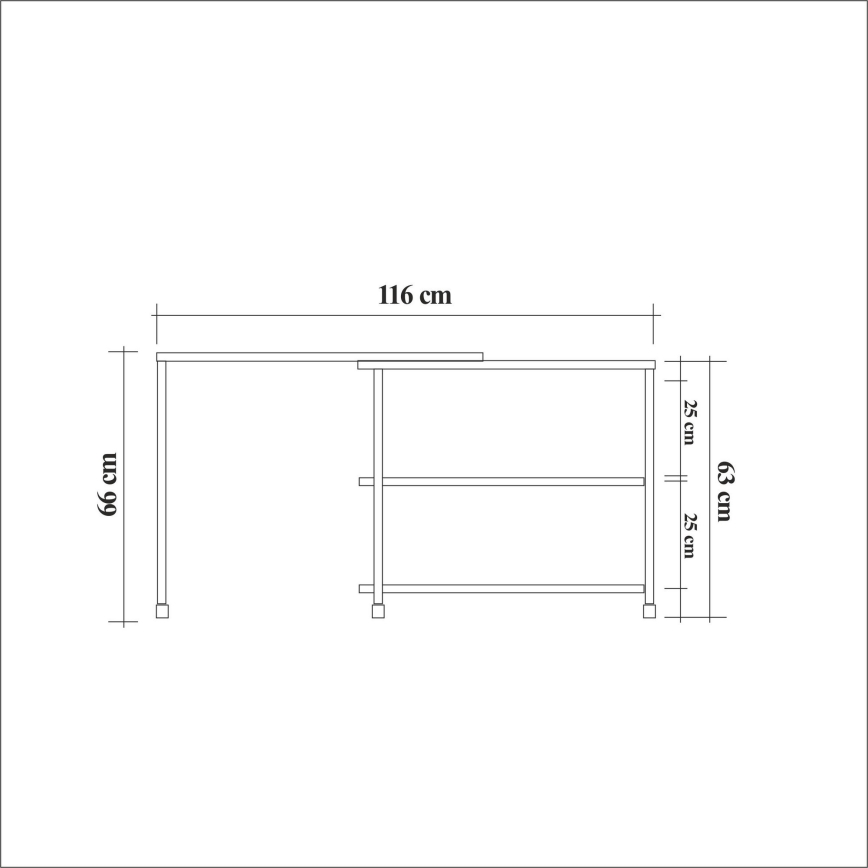 Βοηθητικό τραπεζάκι MELIN 63x70 cm καφέ/μαύρο