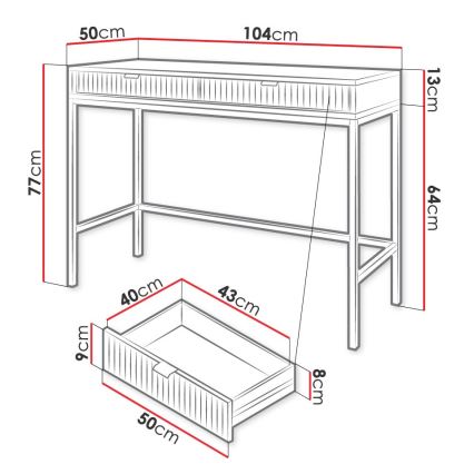 Βοηθητικό τραπεζάκι NOVA 77x104 cm λευκό/μαύρο