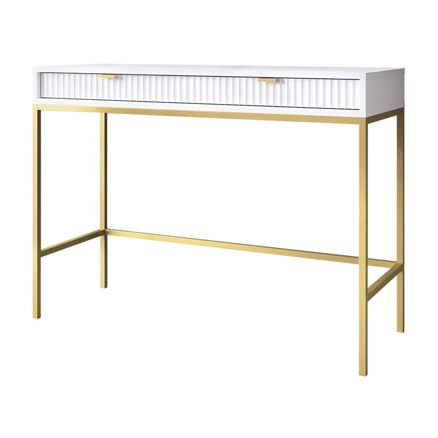 Βοηθητικό τραπεζάκι NOVA 77x104 cm λευκό/χρυσαφί