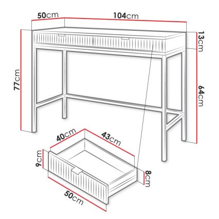 Βοηθητικό τραπεζάκι NOVA 77x104 cm λευκό/χρυσαφί