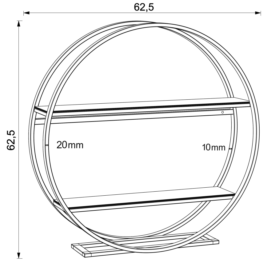 Βοηθητικό τραπεζάκι SHELF διάμετρος 62,5 cm δρυς