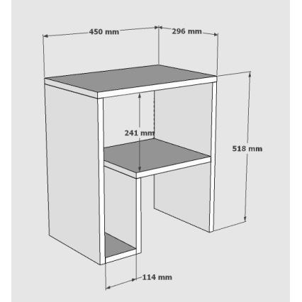 Βοηθητικό τραπεζάκι YEPA 52x45 cm λευκό