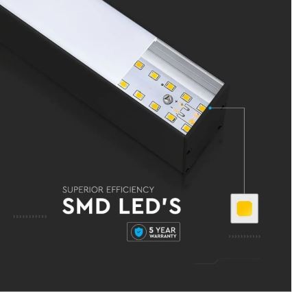 Γραμμικό κρεμαστό φωτιστικό LED SAMSUNG CHIP LED/40W/230V 6400K μαύρο