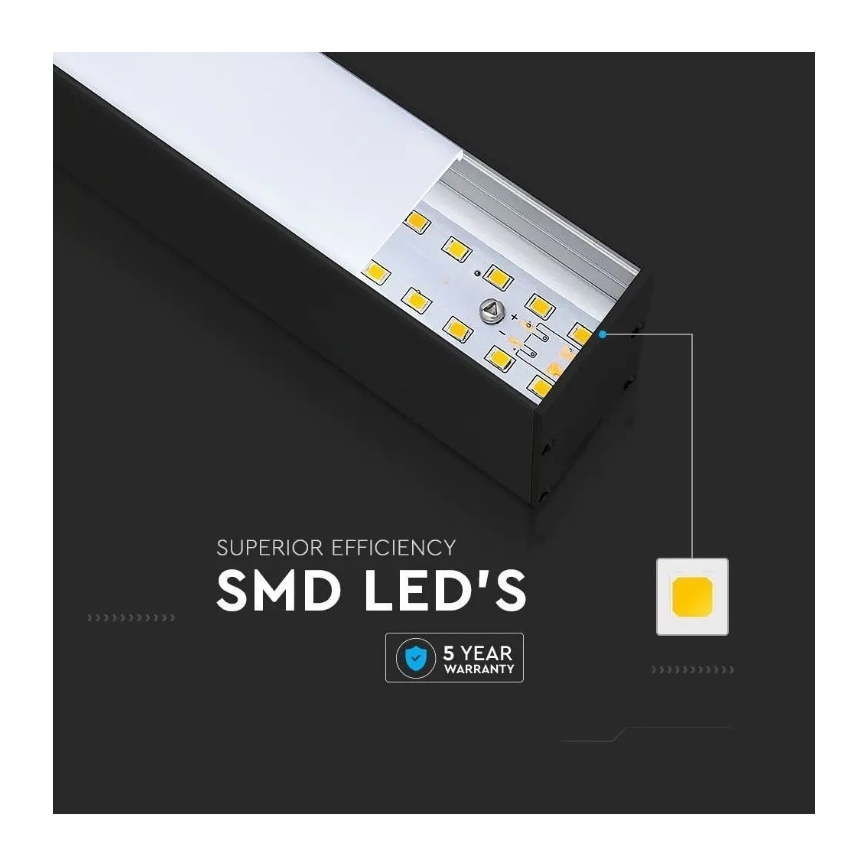 Γραμμικό κρεμαστό φωτιστικό LED SAMSUNG CHIP LED/40W/230V 6400K μαύρο