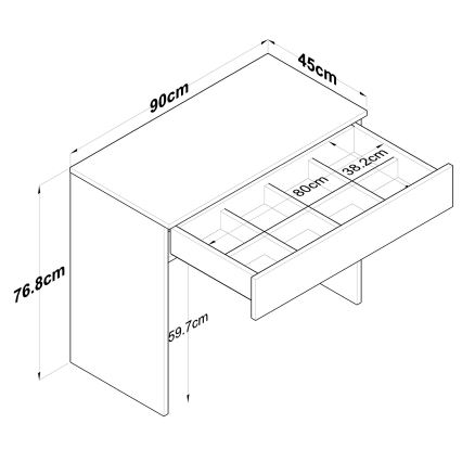 Γραφείο/ κονσόλα RANI 90x76,8 cm λευκό