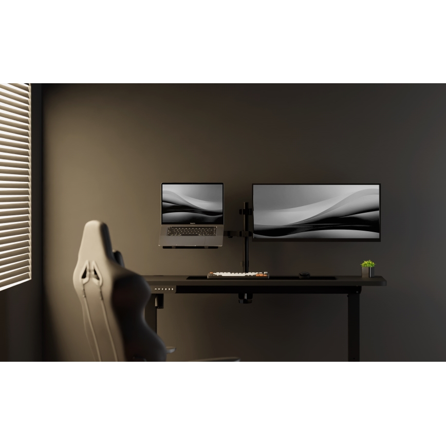 Γραφείο με ρυθμιζόμενο ύψος LEVANO 140x60 cm μαύρο