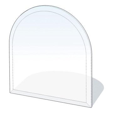 Γυάλινο προστατευτικό τζακιού 1000x1000x6 mm μισή αψίδα