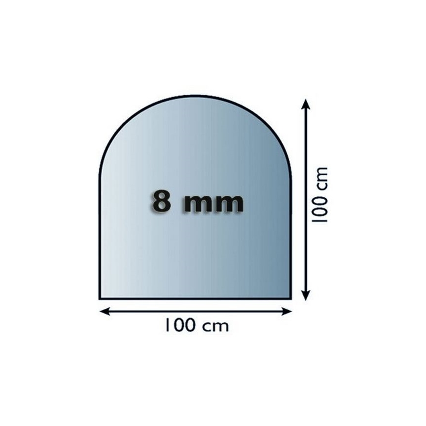 Γυάλινο προστατευτικό τζακιού 1000x1000x8 mm μισή αψίδα