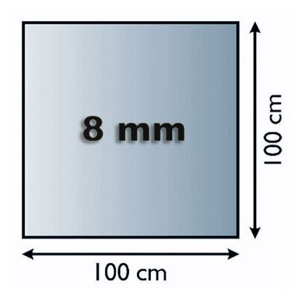Γυάλινο προστατευτικό τζακιού 1000x1000x8 mm τετράγωνο