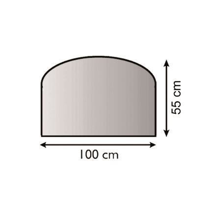 Γυάλινο προστατευτικό τζακιού 1000x550x6 mm μισή αψίδα
