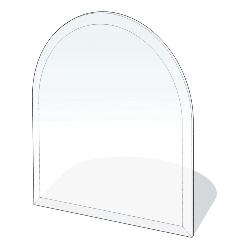 Γυάλινο προστατευτικό τζακιού 1100x1000x8 mm μισή αψίδα