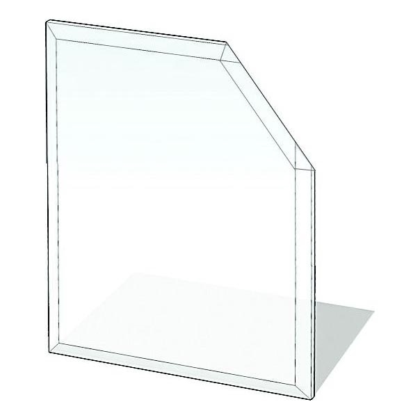Γυάλινο προστατευτικό τζακιού 1100x1100x8 mm κεκλιμένο τετράγωνο
