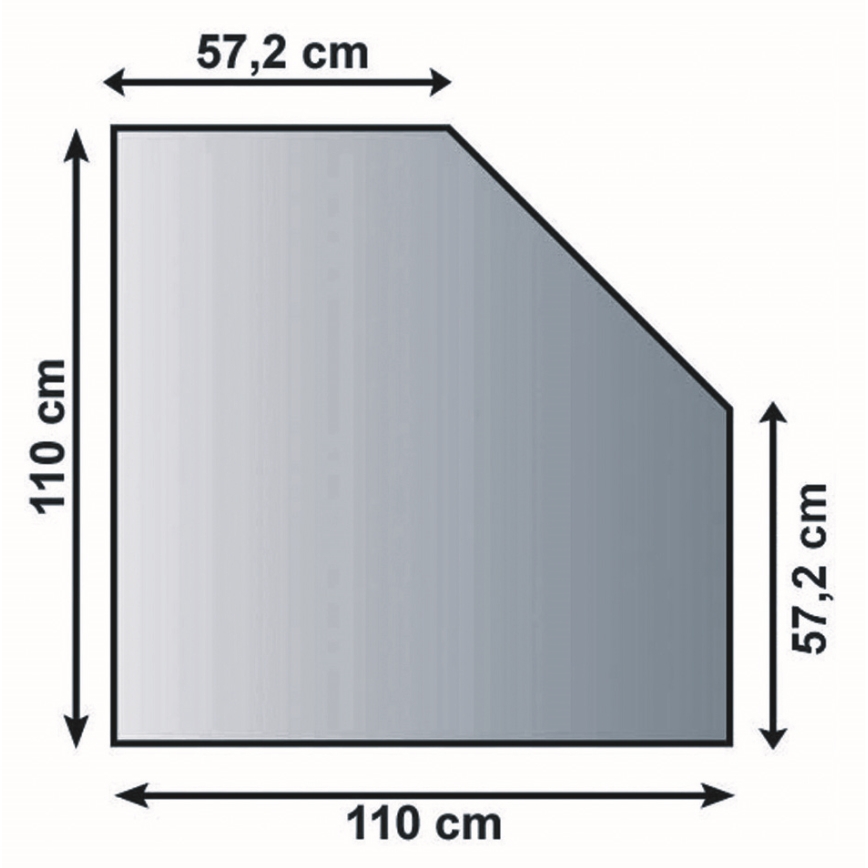 Γυάλινο προστατευτικό τζακιού 1100x1100x8 mm κεκλιμένο τετράγωνο