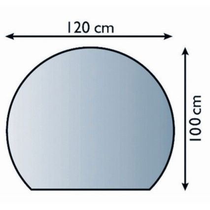 Γυάλινο προστατευτικό τζακιού 1200x1000x6 mm μισή αψίδα