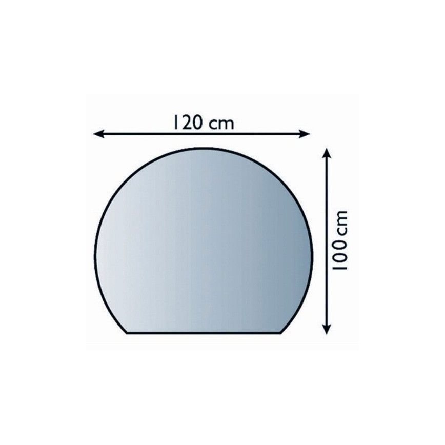 Γυάλινο προστατευτικό τζακιού 1200x1000x6 mm μισή αψίδα
