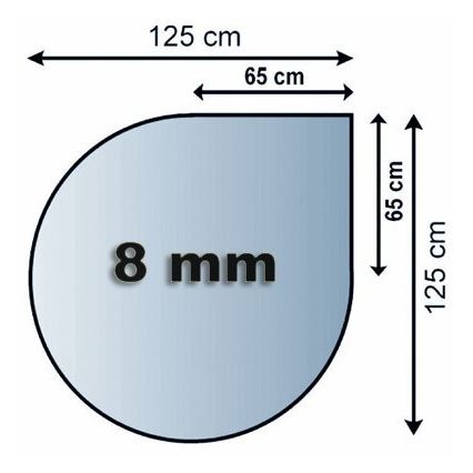 Γυάλινο προστατευτικό τζακιού 1250x1250x8 mm tear