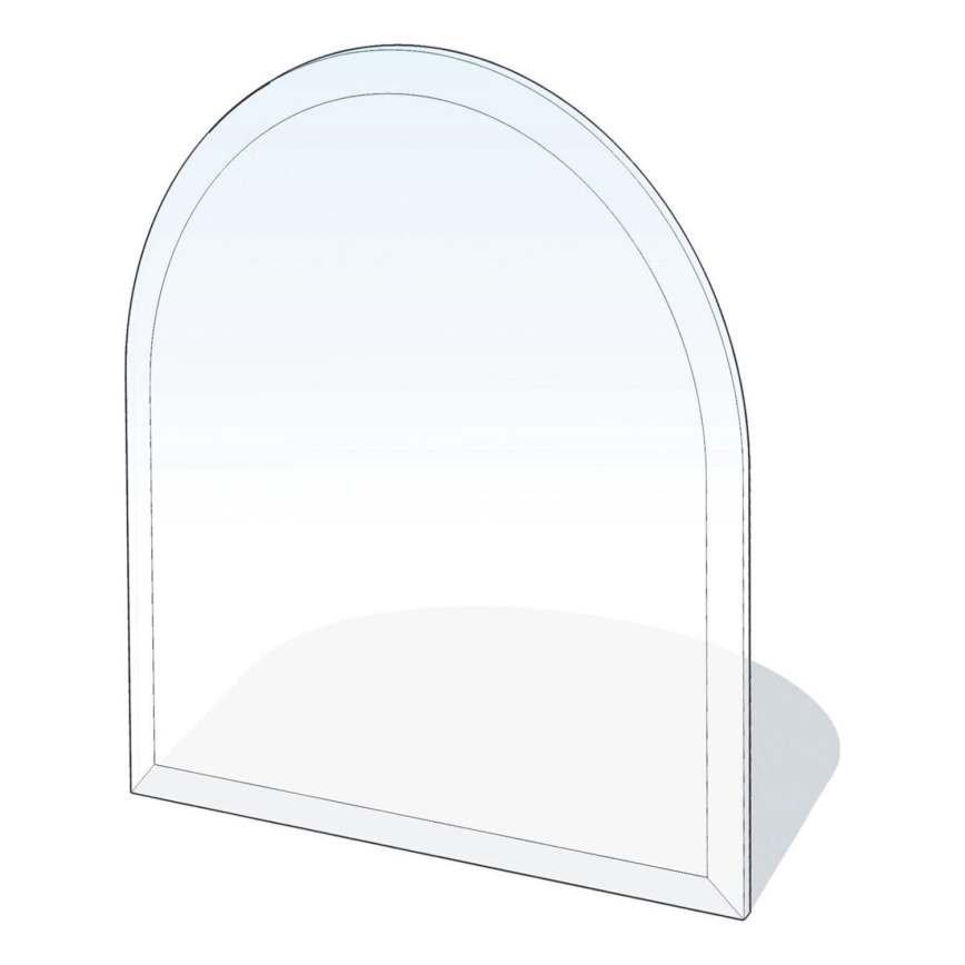 Γυάλινο προστατευτικό τζακιού 1300x1200x8 mm μισή αψίδα