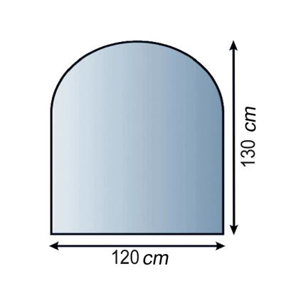 Γυάλινο προστατευτικό τζακιού 1300x1200x8 mm μισή αψίδα