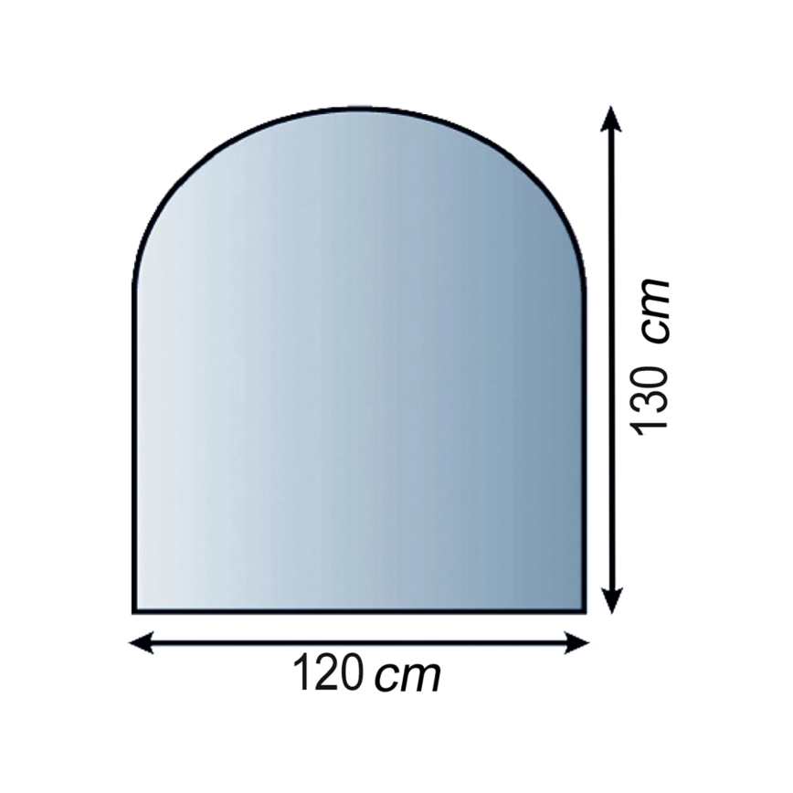 Γυάλινο προστατευτικό τζακιού 1300x1200x8 mm μισή αψίδα