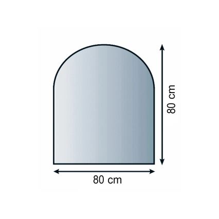 Γυάλινο προστατευτικό τζακιού 800x800x8 mm μισή αψίδα