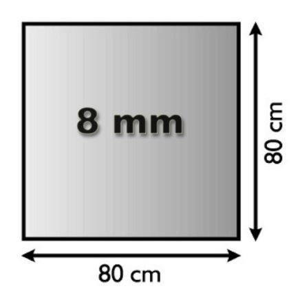 Γυάλινο προστατευτικό τζακιού 800x800x8 mm τετράγωνο