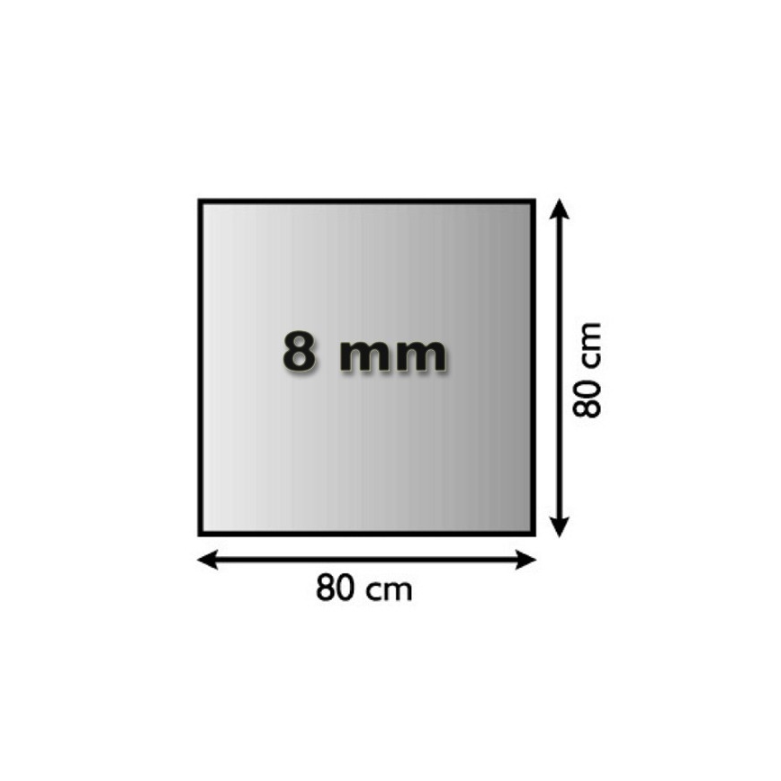 Γυάλινο προστατευτικό τζακιού 800x800x8 mm τετράγωνο