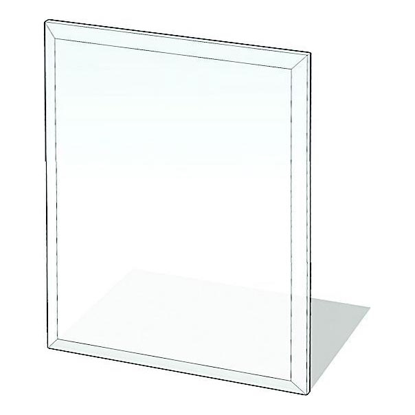 Γυάλινο προστατευτικό τζακιού 900x750x8 mm ορθογώνιο παραλληλόγραμμο
