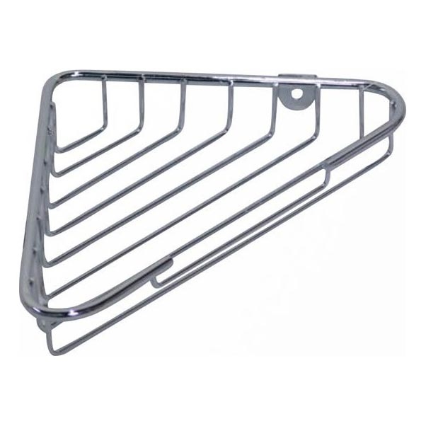 Γωνιακή επιτοίχια ραφιέρα μπάνιου 14x21,5 cm γυαλιστερό χρώμιο