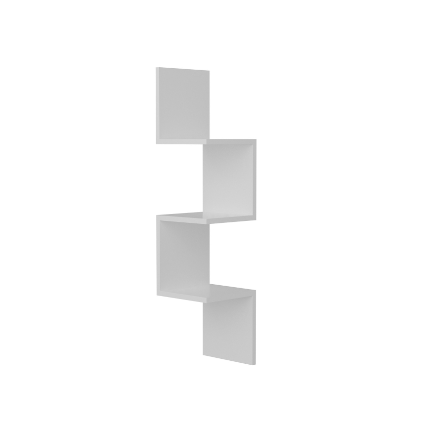 Γωνιακή ραφιέρα τοίχου CORNER 105,4x25 cm λευκή