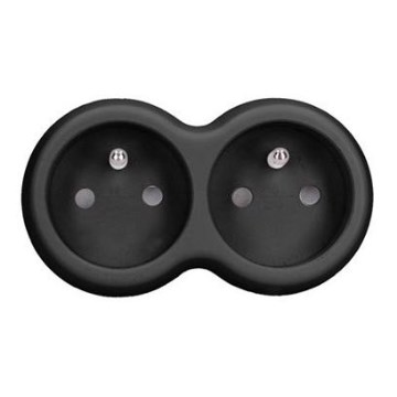 Διακλαδωτής πρίζας 2x 10A μαύρος