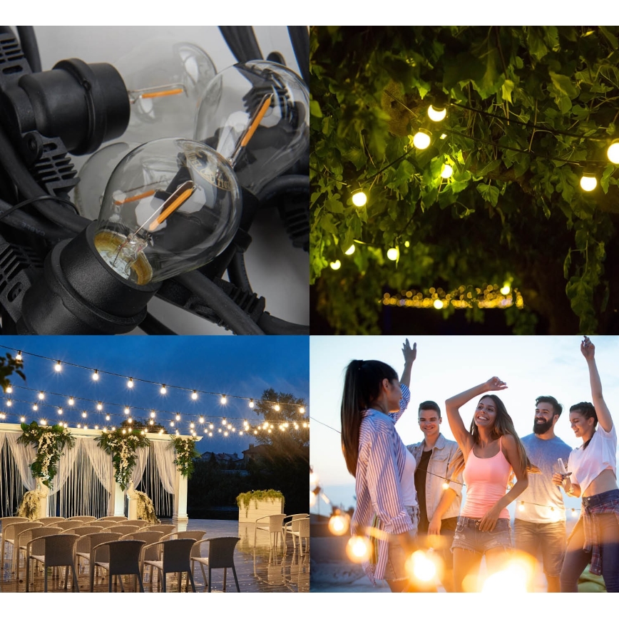 Διακοσμητικά λαμπάκια εξωτερικού χώρου MIMOSA 10xE27/1,3W/230V IP44 10 m