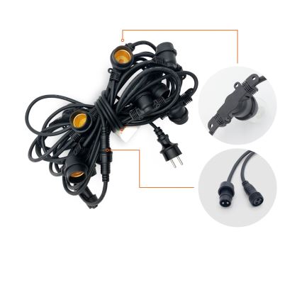 Διακοσμητικά λαμπάκια εξωτερικού χώρου MIMOSA 10xE27/1,3W/230V IP44 10 m