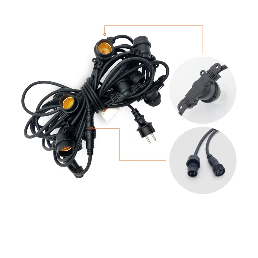 Διακοσμητικά λαμπάκια εξωτερικού χώρου MIMOSA 10xE27/1,3W/230V IP44 10 m