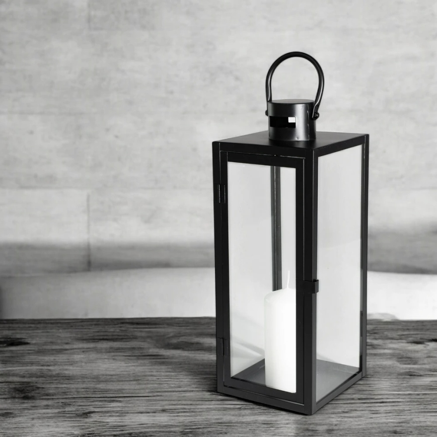 Διακοσμητικό φανάρι 49 εκ., μαύρο