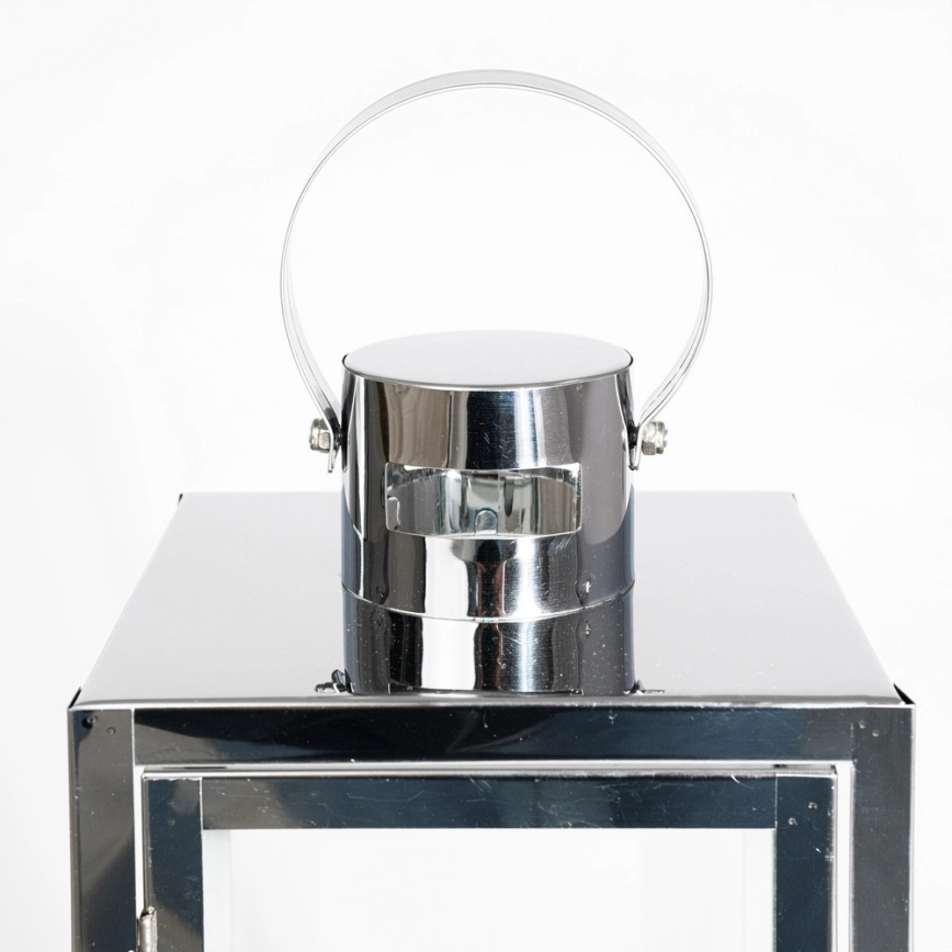 Διακοσμητικό φανάρι 63 εκ. σε γυαλιστερό χρώμιο