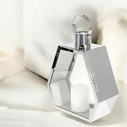 Διακοσμητικό φανάρι PALACE 34 εκ. γυαλιστερό χρώμιο