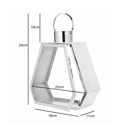 Διακοσμητικό φανάρι PALACE 34 εκ. γυαλιστερό χρώμιο