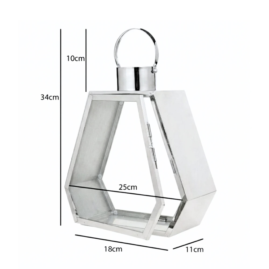 Διακοσμητικό φανάρι PALACE 34 εκ. γυαλιστερό χρώμιο