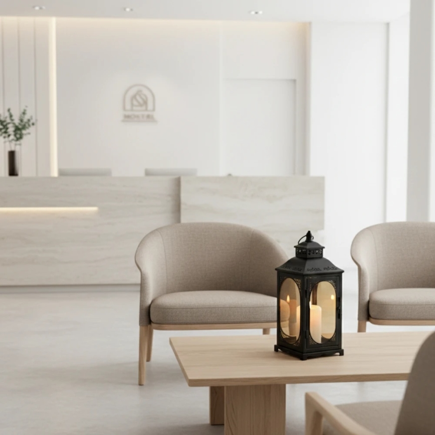 Διακοσμητικό φανάρι ROSEHILL 27,5 εκ. μαύρο