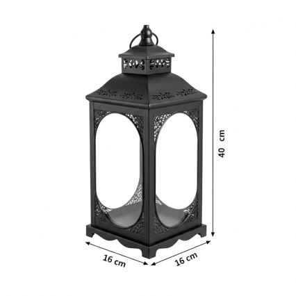 Διακοσμητικό φανάρι ROSEHILL 40 cm μαύρο