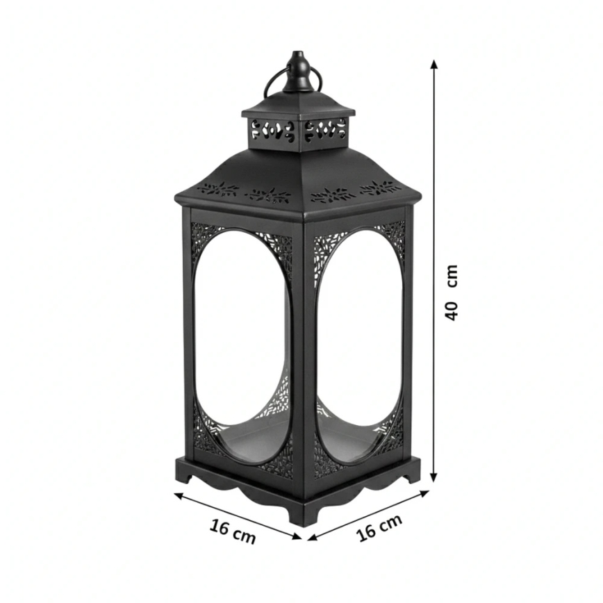 Διακοσμητικό φανάρι ROSEHILL 40 cm μαύρο