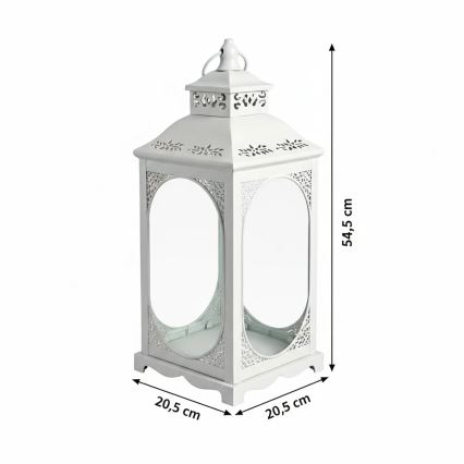 Διακοσμητικό φανάρι ROSEHILL 54,5 cm λευκό