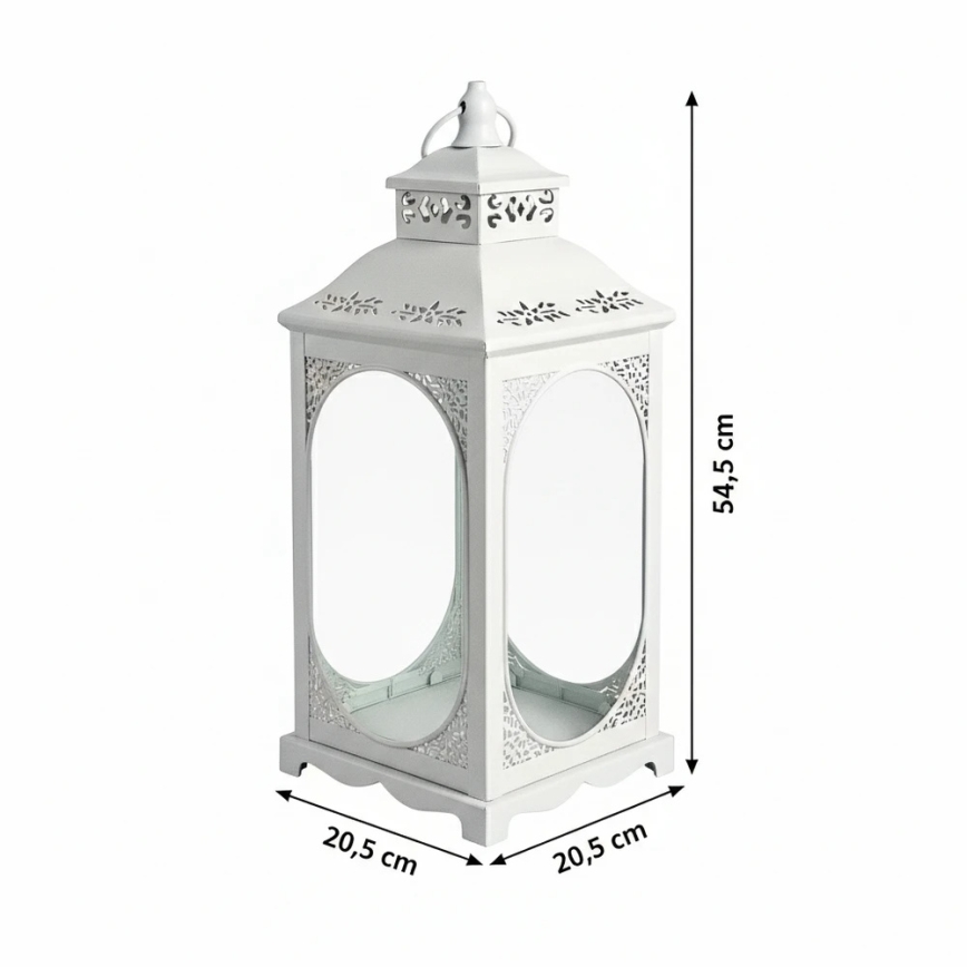 Διακοσμητικό φανάρι ROSEHILL 54,5 cm λευκό
