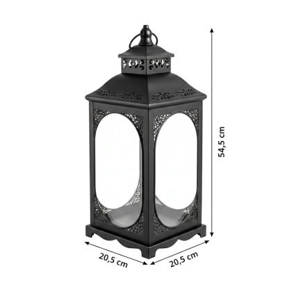 Διακοσμητικό φανάρι ROSEHILL 54,5 cm μαύρο