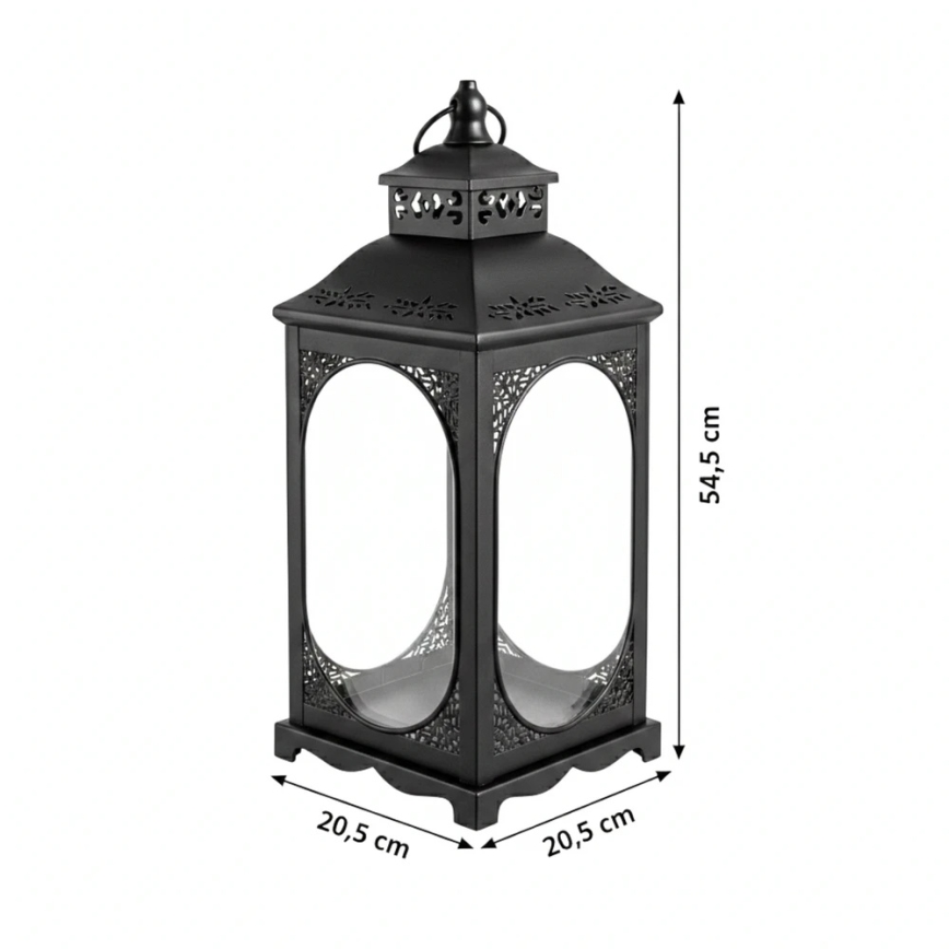 Διακοσμητικό φανάρι ROSEHILL 54,5 cm μαύρο