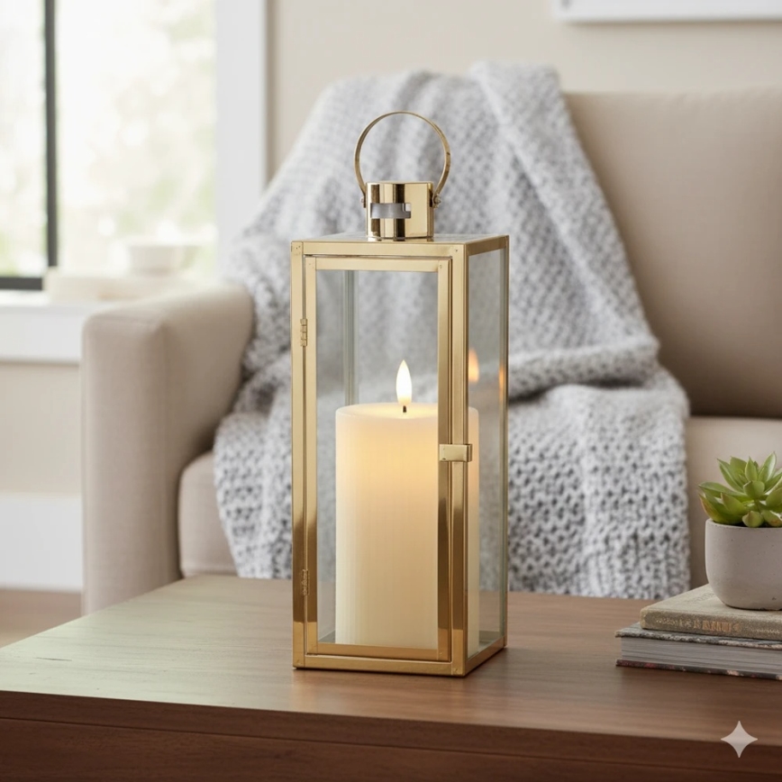 Διακοσμητικό φανάρι TOWER 29 cm χρυσό