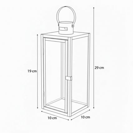 Διακοσμητικό φανάρι TOWER 29 cm χρυσό