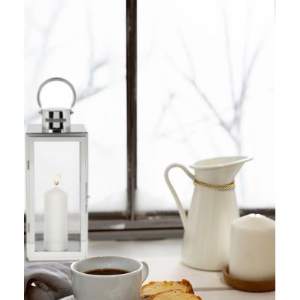 Διακοσμητικό φανάρι TOWER, 29 εκ., σε γυαλιστερό χρώμιο